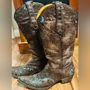 Old Gringo Brown and Teal Ankle Boots